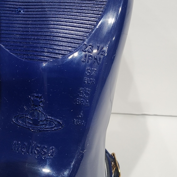 Vivienne Westwood Anglomania + Melissa Blue Jelly T Strap Heels 6 - Picture 10 of 12